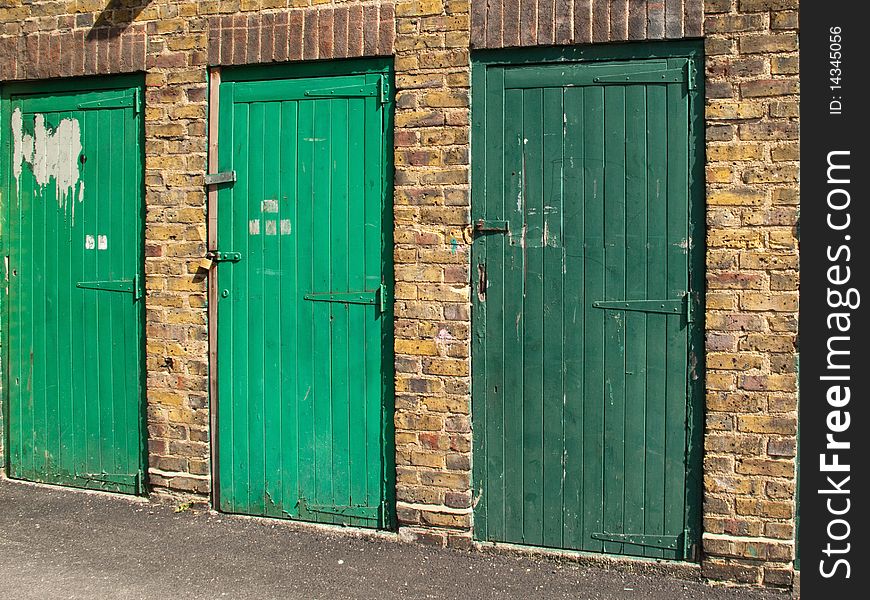 Old retro green wooden door. Old retro green wooden door