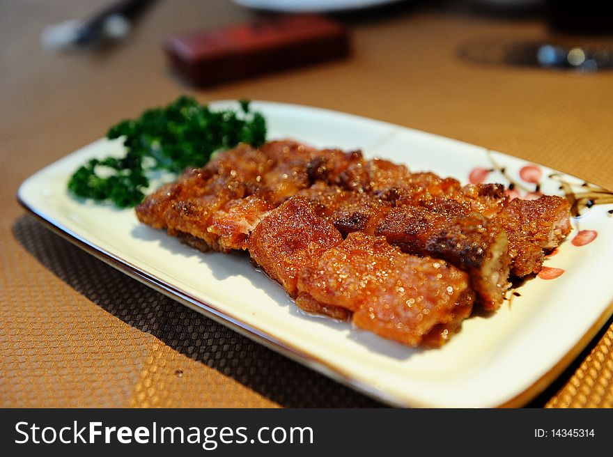 A plate of barbecued pork in Canton