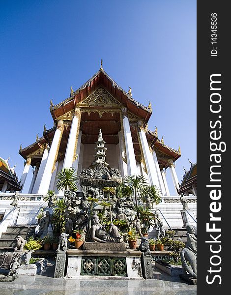 Temple of Wat su tat in Bangkok. Temple of Wat su tat in Bangkok