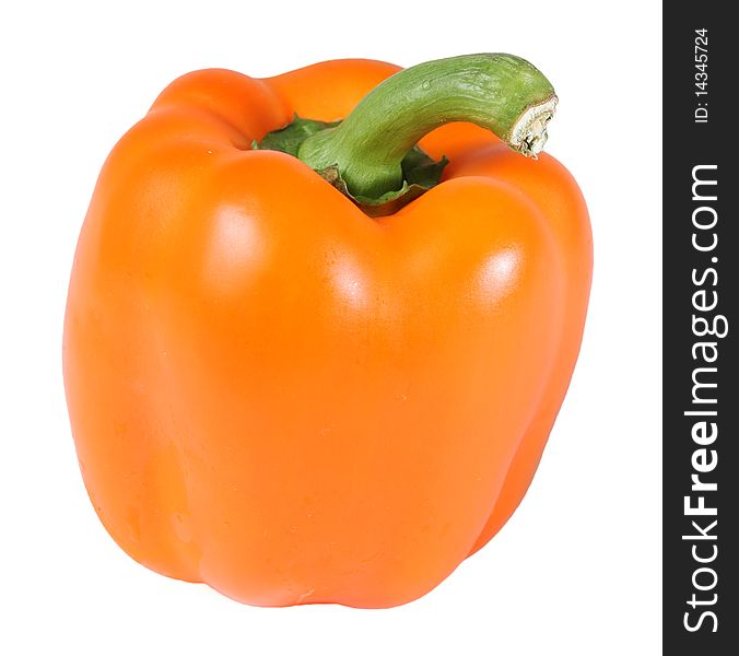 Fresh Orange Bell Pepper, isolated on a white background. Fresh Orange Bell Pepper, isolated on a white background.