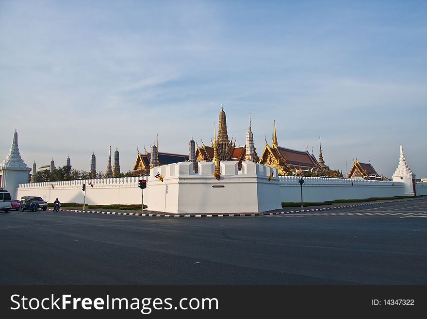 The Temple of the Emerald Buddha on morning background image