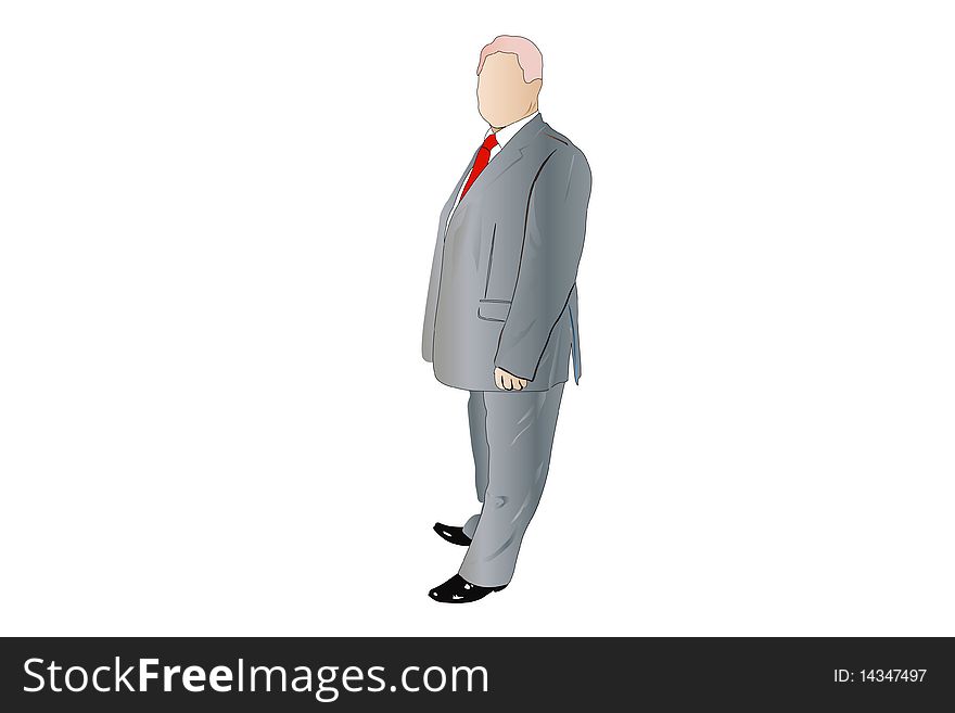 businessman under the white background