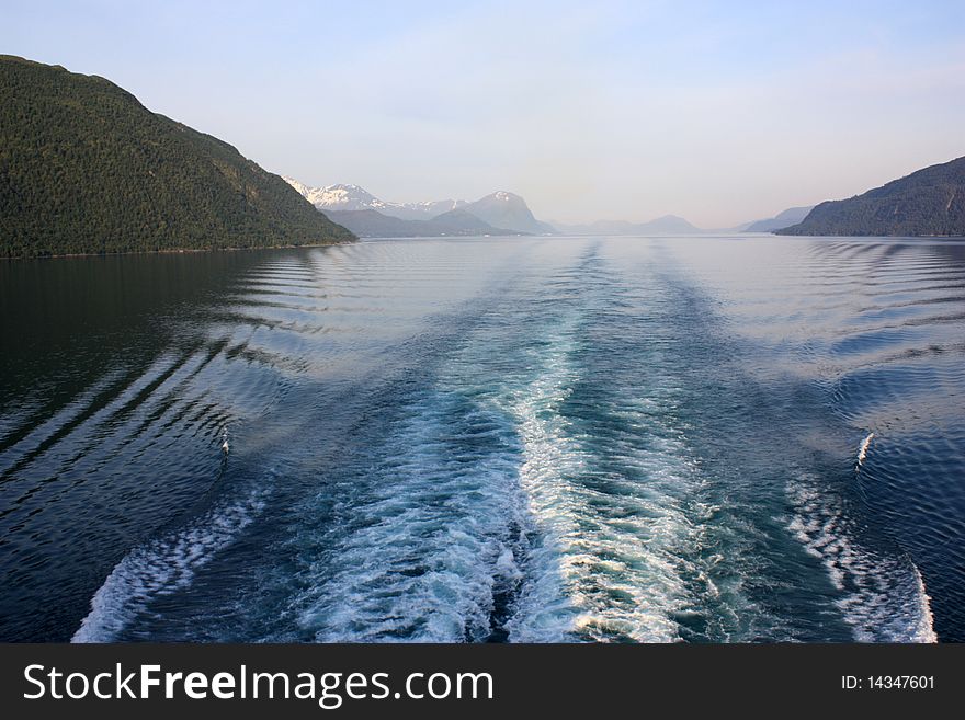 The image of the fjords of Norway early in the morning. The image of the fjords of Norway early in the morning