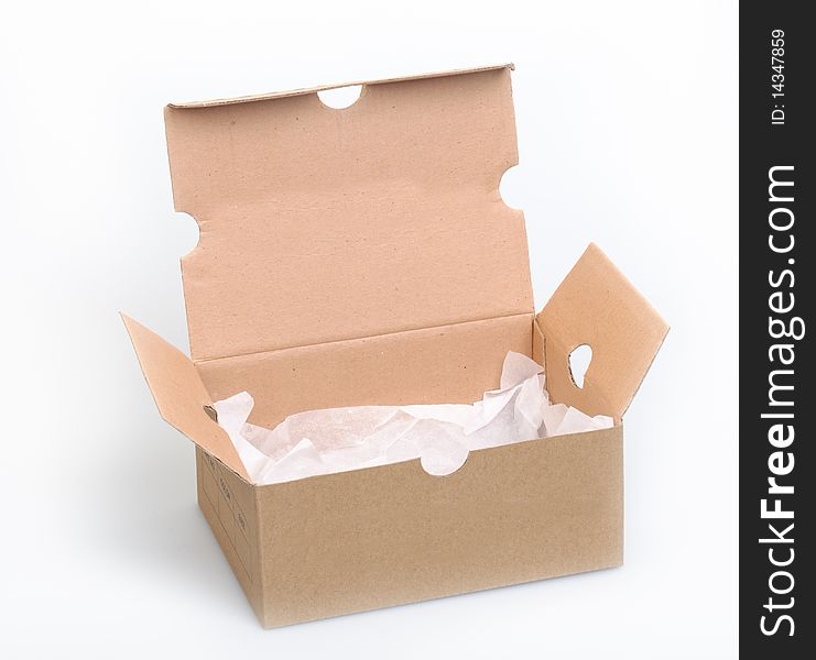 Cardboard box on a white background