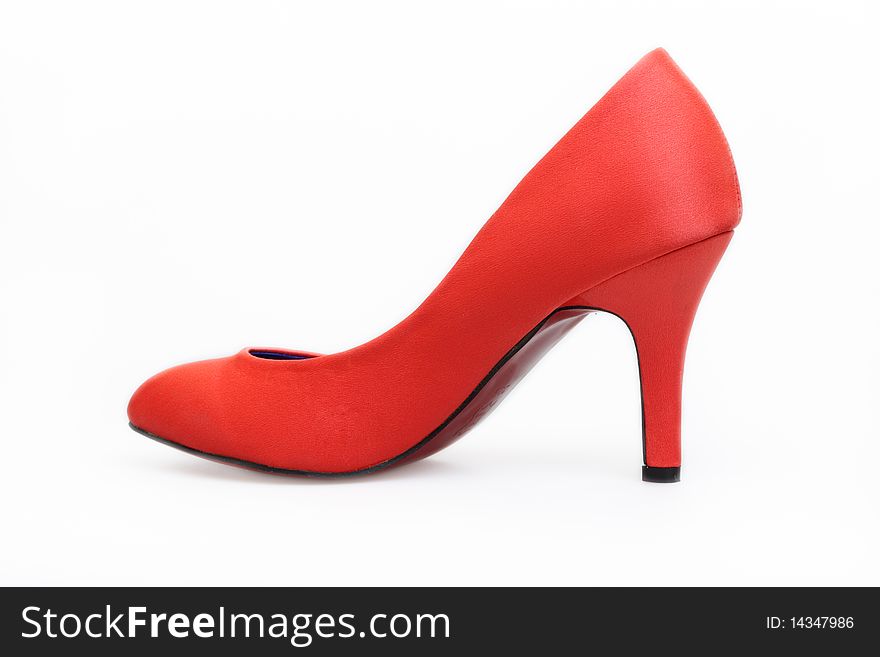 Red shoe on a white background