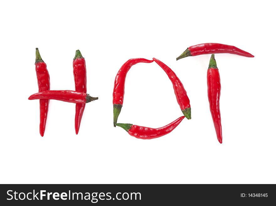 Composition of red chili pepper isolated on white background. Composition of red chili pepper isolated on white background