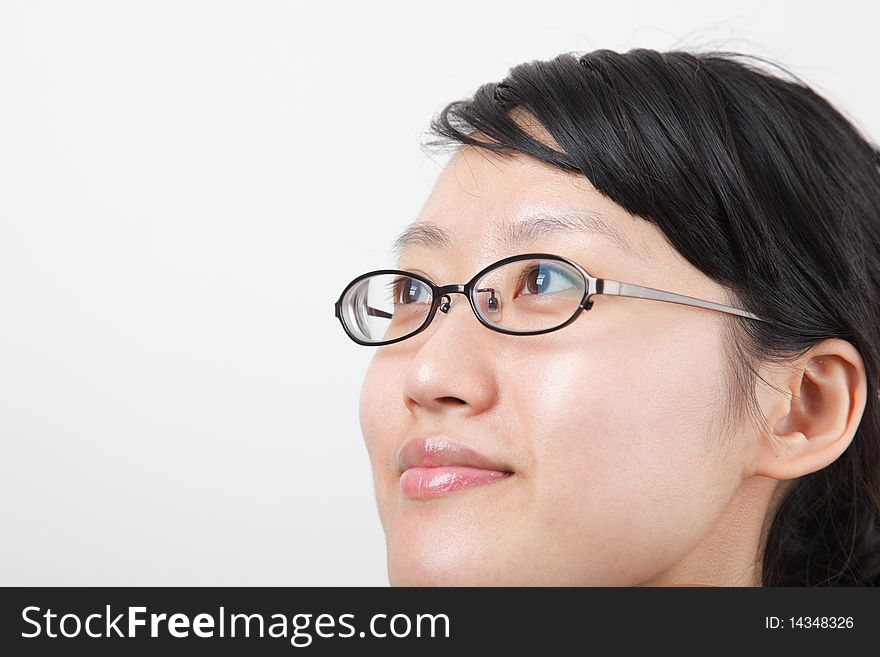 Attractive young lady with eye glass. Attractive young lady with eye glass