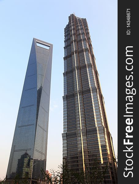 The two tallest buildings in Shanghai, China