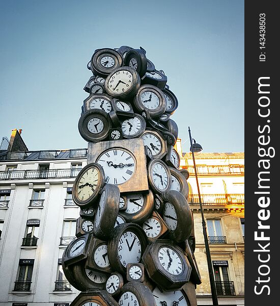 The Clock, Art Work At The Court Of Saint Lazare Train Station In Paris