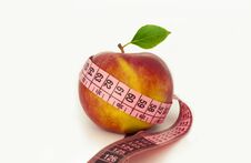 Apple. Healthy Food Diet Measurement Green Life Royalty Free Stock Image