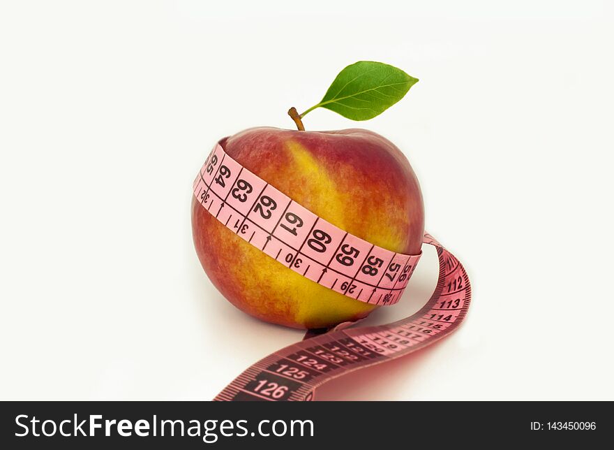 Apple. Healthy Food Diet Measurement Green Life