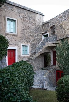 Stone House And Courtyard Stock Images Stone House And Courtyard Stock Images