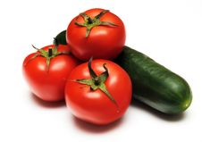 Tomatoes And Cucumber Royalty Free Stock Photography Tomatoes And Cucumber Royalty Free Stock Photography