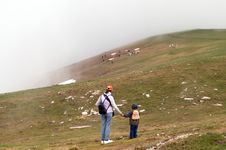 Mother And Child On A Mountain Top. Stock Photography Mother And Child On A Mountain Top. Stock Photography