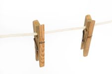 Wooden Clothes Pegs Stock Images