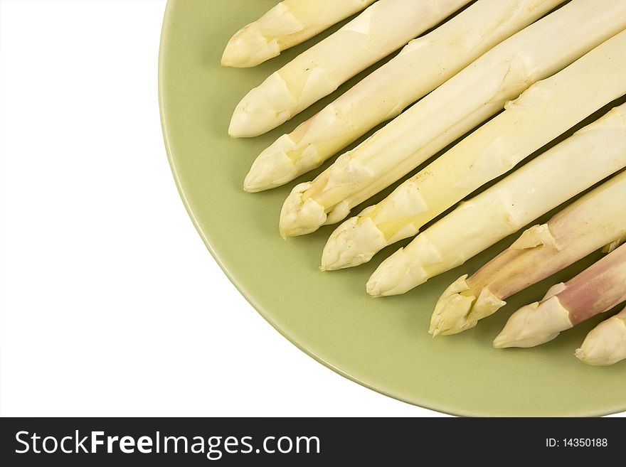White asparagus on a plate