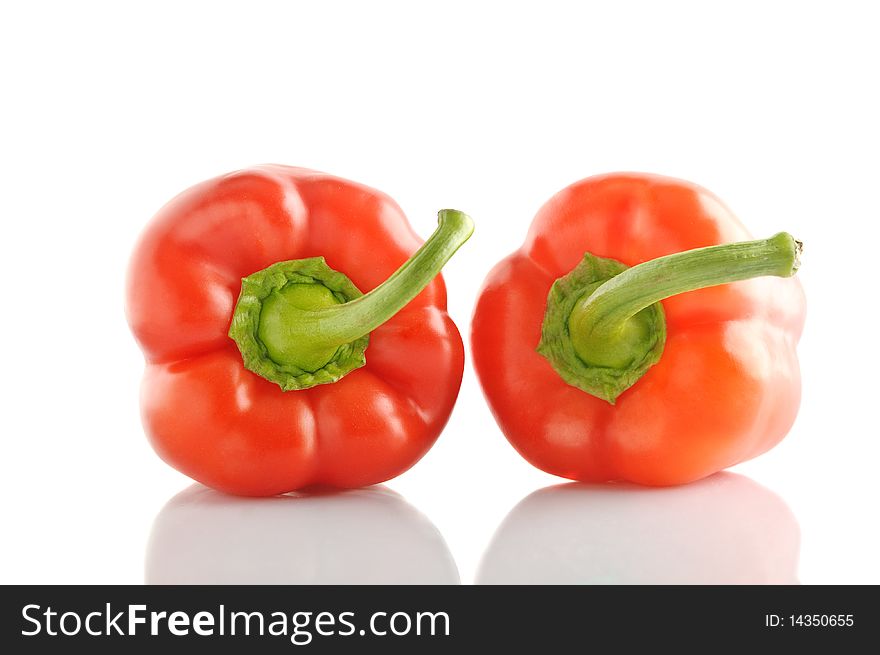 Closeup isolated bell pepper paprika