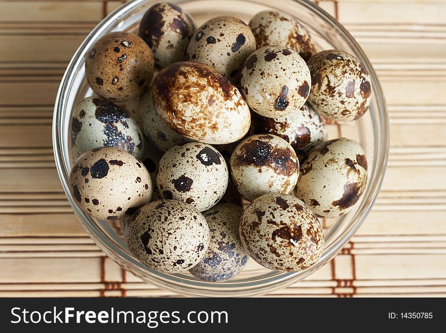 Close-up of fresh quail eggs. Close-up of fresh quail eggs