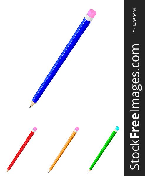 Color pencil set , illustration. Color pencil set , illustration