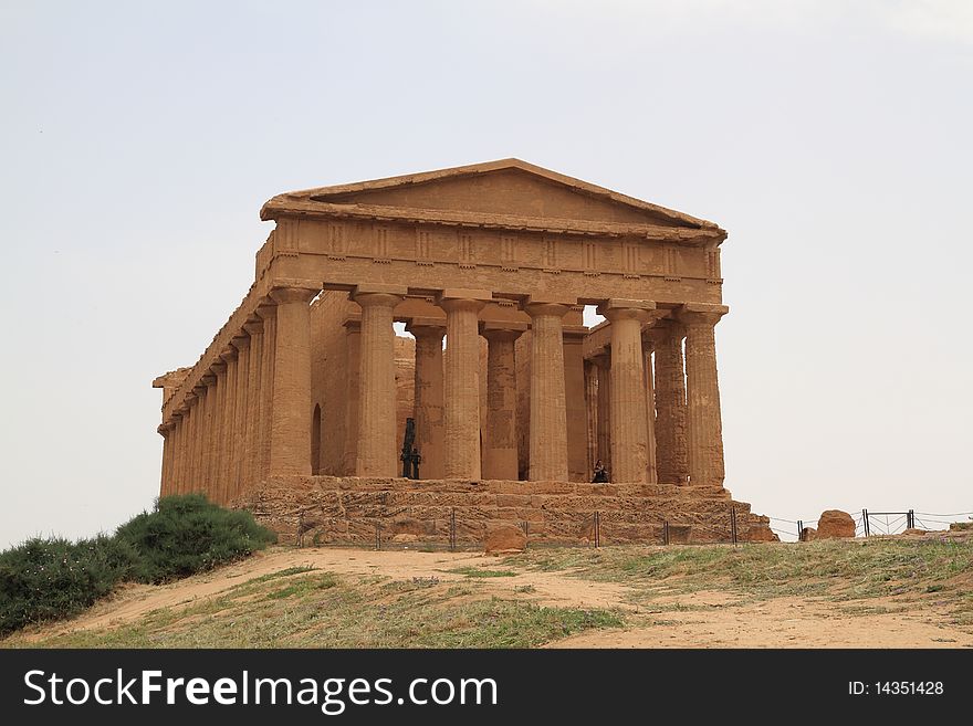 The temple of harmony found in the Valley of the Temples in Agrigento Sicily Italy. The temple of harmony found in the Valley of the Temples in Agrigento Sicily Italy