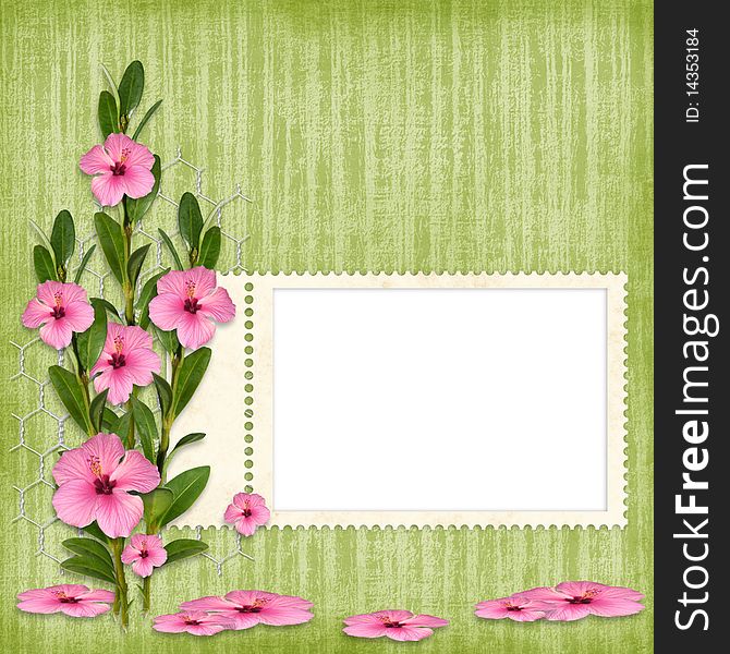 Card for the holiday  with flowers