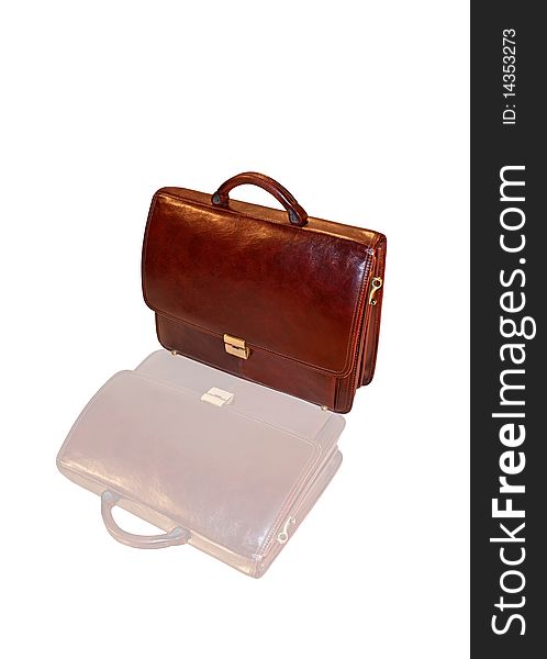 Leather briefcase-accessory contemporary businessman in job