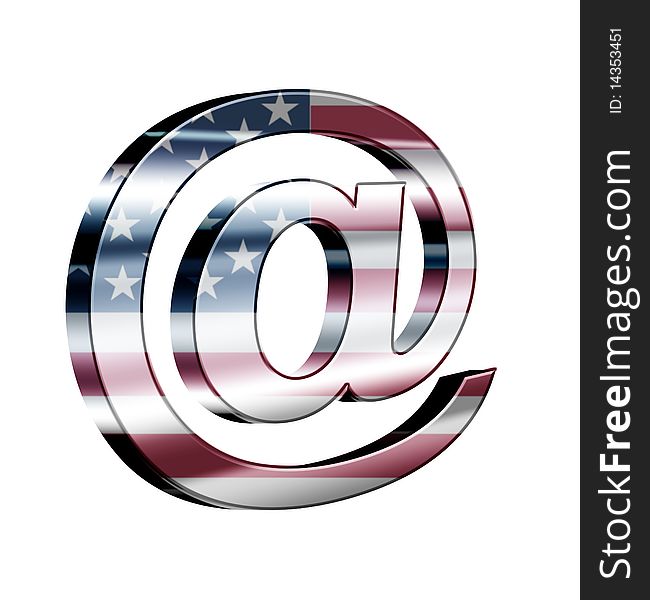 Sign mail with the USA flag: Illustration