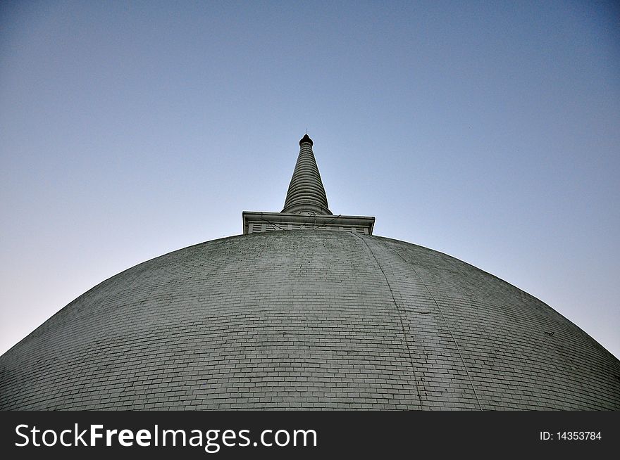 Stupa Sri Lankan style with blue sky. Stupa Sri Lankan style with blue sky