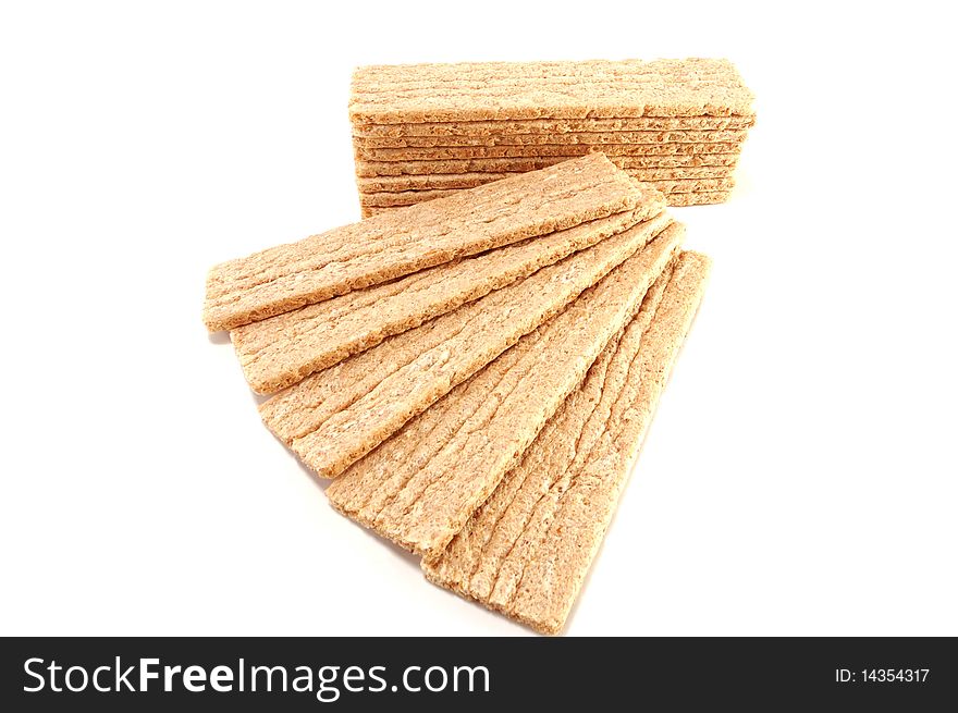 Wheat bread isolated on white background