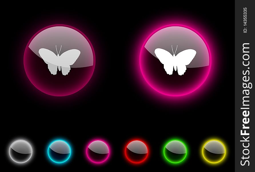 Butterfly realistic icons. Empty buttons included. Butterfly realistic icons. Empty buttons included.