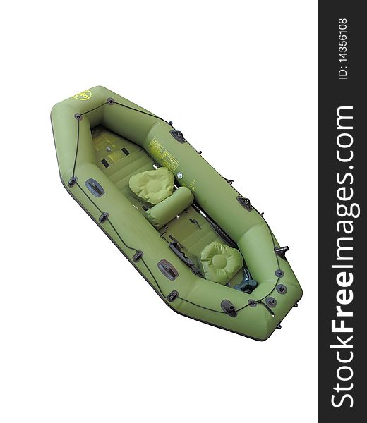 The image of inflatable boat under the white background
