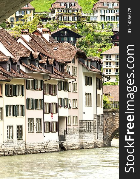 Houses by the river Aare, Bern, Switzerland