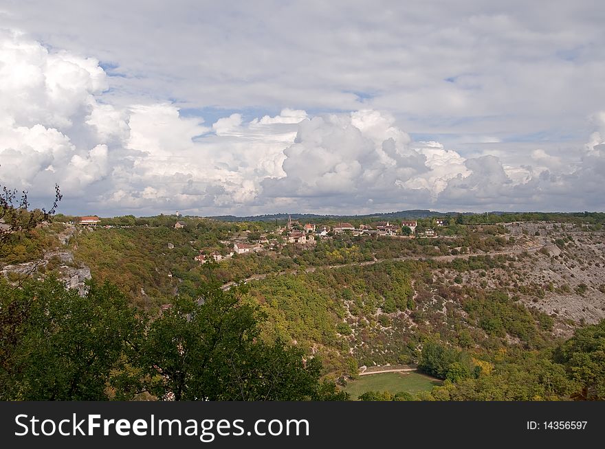 Clouds over the Valley of Rocamadour. Clouds over the Valley of Rocamadour