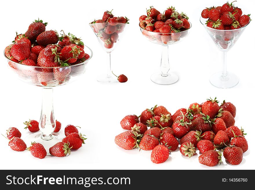 Strawberry isolated colllage