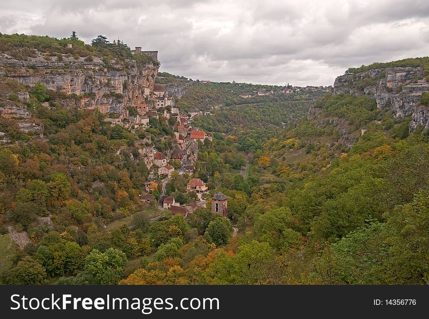 Rocamadour Valley Panorama from Lookout. Rocamadour Valley Panorama from Lookout