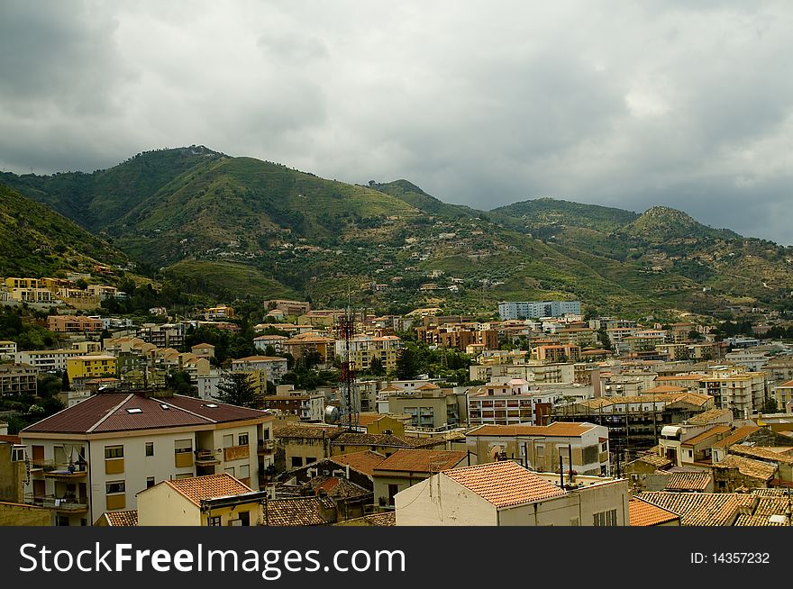 Cefalu beach in the summer