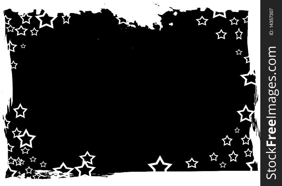 Illustration of a white frame with stars. Illustration of a white frame with stars