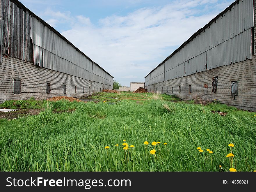 Two old farm buildings in the countryside