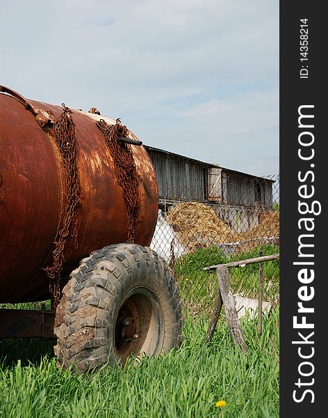 Farm Water cistern on homemade trailer