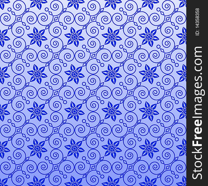 Seamless ornamental wallpaper, floral pattern, illustration, background