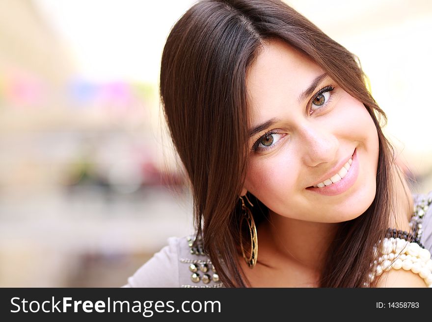 Portrait of young happy smiling woman. Portrait of young happy smiling woman