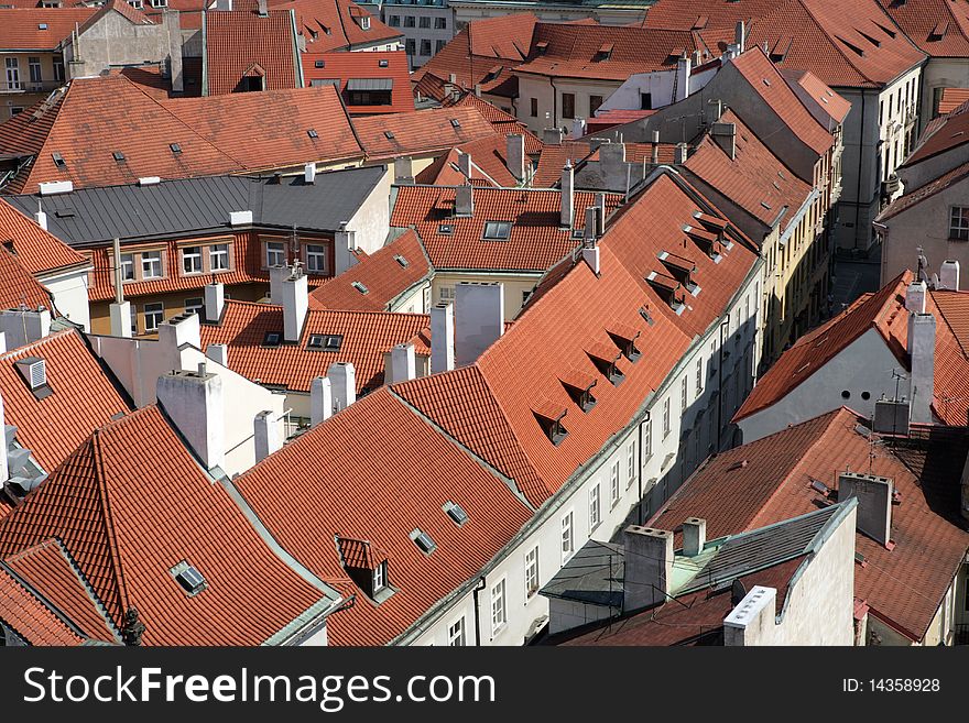 Red Rooftops in Prague, Czech Republic