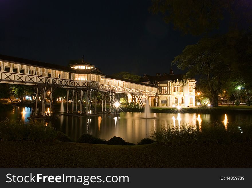 Beautiful palace in the night