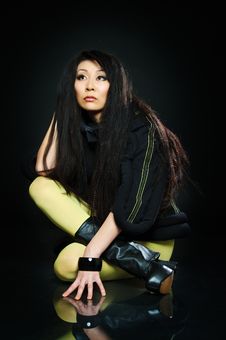 Sitting Brunette Asian Model Stock Images Sitting Brunette Asian Model Stock Images