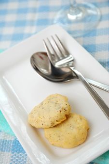 Healthy Cookies On Plate With Utensils Stock Image Healthy Cookies On Plate With Utensils Stock Image