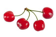Cherry With Exact Hand Made Clipping Path Royalty Free Stock Photography
