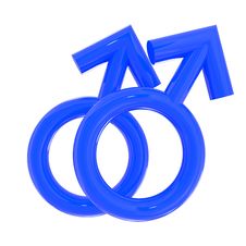 Male Couple Symbol Isolated On White Stock Photography