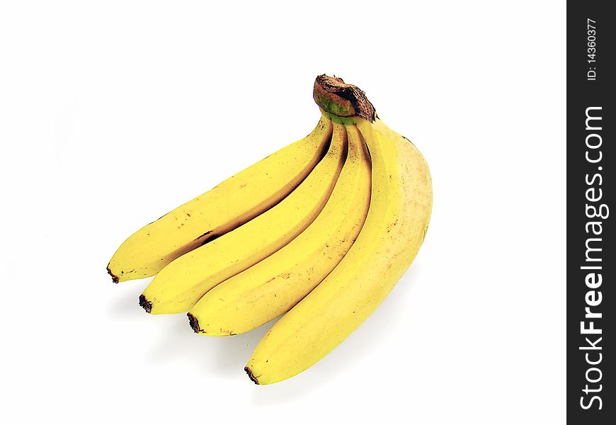 Bunch of bananas isolated on white