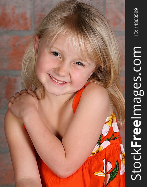 Portrait of a cute little blond girl. Portrait of a cute little blond girl