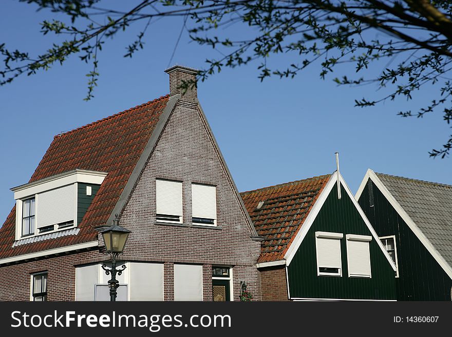 Rooftops of Volendam in the Netherlands. Rooftops of Volendam in the Netherlands